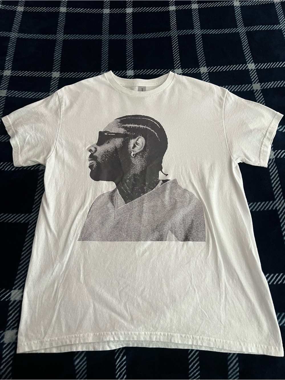 White and Black Brent Faiyaz Graphic T shirt Size Medium